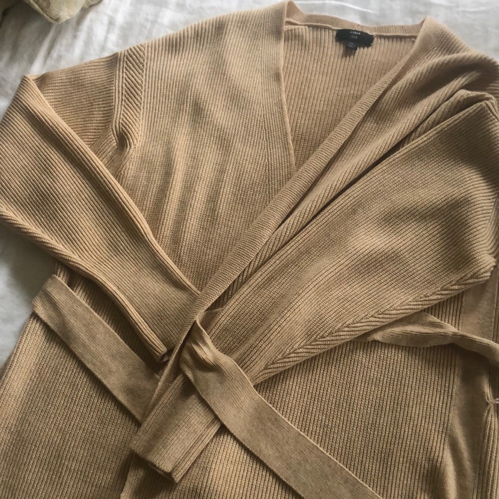 JCREW camel cardigan